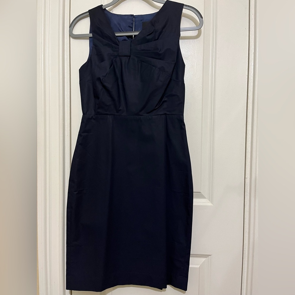J. Crew Collection NWOT Navy Cotton Taffeta Dress Sz 0